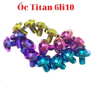 Ốc titan 6li10 Gr5 xịn Gắn Carte, hộp sên, dè trước, đầu cốt bánh