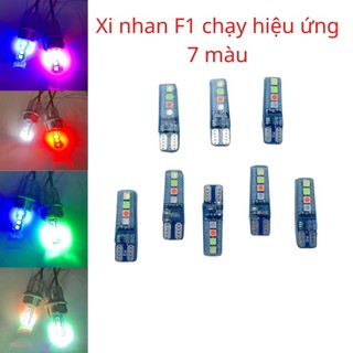  bóng đèn xi nhan nháy 7 màu silicon sịn chạy hiệu ứng audi kết hợp nháy lắp xe máy và ô tô chân T10 siêu sáng 