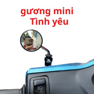 Gương mini tình yêu chân 10 m m gắn xe máy wave exciter dream sirius winner ... đen đỏ vàng bạc xanh trang trí siêu đẹp