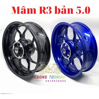 Mâm R3 bản to 5.0 chính hãng x1r 2 màu đen, xanh lắp cho các dòng xe R15V3, TFX, MT15, Ninja300, Z300