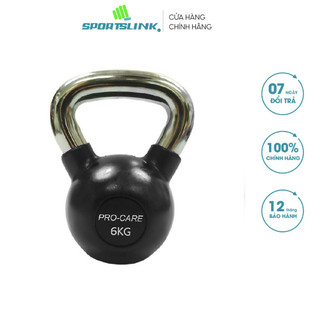 Tạ bình vôi (tạ ấm - tạ quai xách) bọc cao su pro-care - 6kg Sportslink
