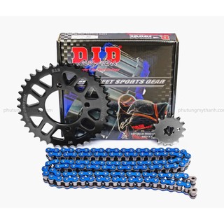 Nhông sên dĩa xe Exciter 135cc sên DID màu xanh HDS