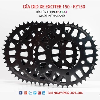 Dĩa xe Exciter 150 , Fz150 size 42 , 43 , 44 DID màu đen