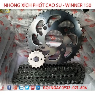 Nhông sên dĩa xe Winner 150 phốt cao su DID - Recto