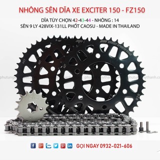 Nhông sên dĩa Exciter 150 , Fz150 DID đủ size 42 , 43 , 44