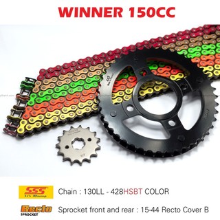 Nhông sên dĩa Winner 15-44 sên màu 10 ly , dĩa Recto