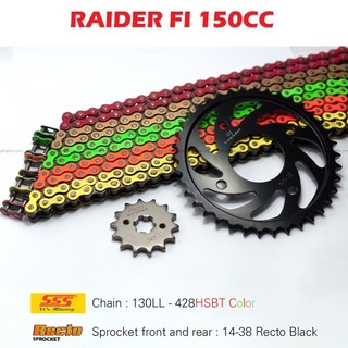 Nhông sên dĩa Raider FI 14-38 sên màu 10 ly , dĩa Recto