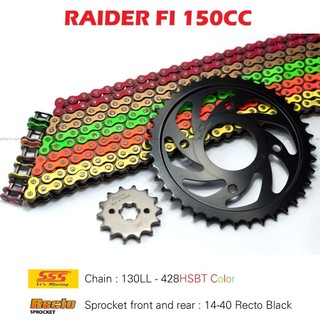 Nhông sên dĩa Raider FI 14-40 sên màu 10 ly , dĩa Recto