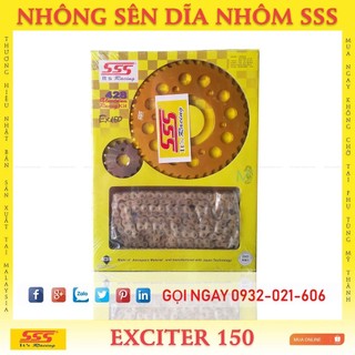 Nhông sên dĩa hợp kim nhôm SSS xe Exciter 150cc chính hãng