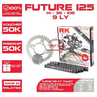 Honda future 125 fi - nhông sên dĩa rk thông số 14t - 36t - sên 108l chính hiệu rk takasago nhật bản