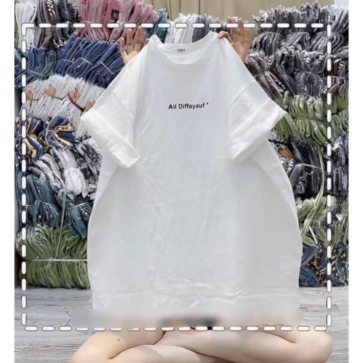 Áo thun Cotton Khô 3158 Form Rộng Nam Nữ Unisex In Chữ Aii Dffayauf HT NA