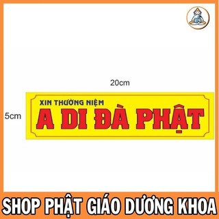 Decal a di đà phật màu vàng 5cm x20cm