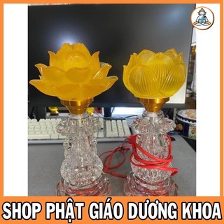 Cặp đèn thờ lưu ly hoa sen