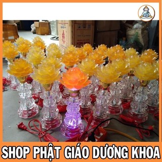 CẶP ĐÈN THỜ LƯU LY HOA SEN