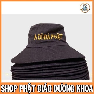 Nón cao cấp phật tử logo thêu, mũ phật tử logo thêu, nón chùa a di đà phật logo thêu, mũ phật tử