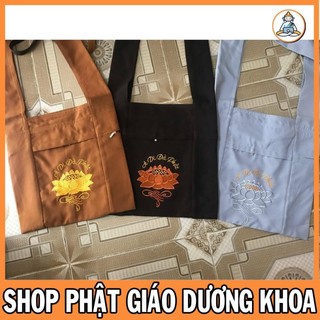 Túi đi chùa lớn thêu chữ A di đà Phật có 4 màu