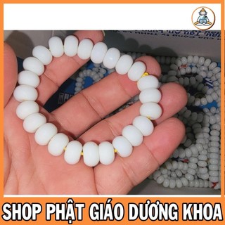Vòng tay chuỗi đá mã não bông tuyết trắng nghệ thuật 8 li