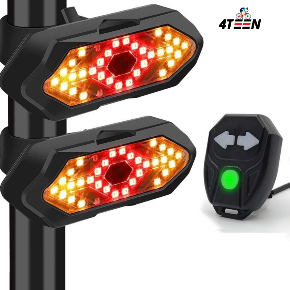[Bản Nâng Cấp] Đèn Báo Tín Hiệu Xi Nhan 4TEEN Gắn Đuôi Xe Đạp An Toàn Tiện Lợi