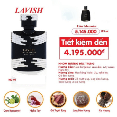 Nước hoa nam Lavish 100ml - SANG TRỌNG, HIỆN ĐẠI - Cam kết chính hãng