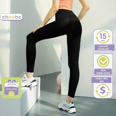 Quần legging nữ Choobe dài dáng trơn hoặc nâng mông lưng cạp cao giữ nhiệt thun ôm dày dặn bigsize