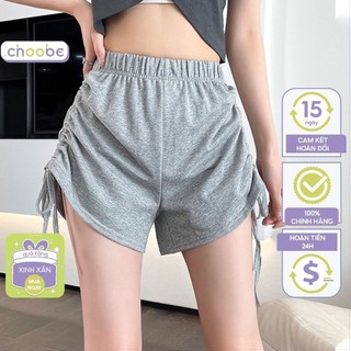  Quần đùi nữ Choobe cạp chun co giãn tốt dây rút hông năng động vải dày dặn short cá tính basic QS10 