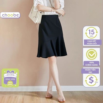 Chân váy nữ Choobe đuôi cá cạp cao dáng dài có lớp lót form công sở cao cấp mặc tôn dáng V18
