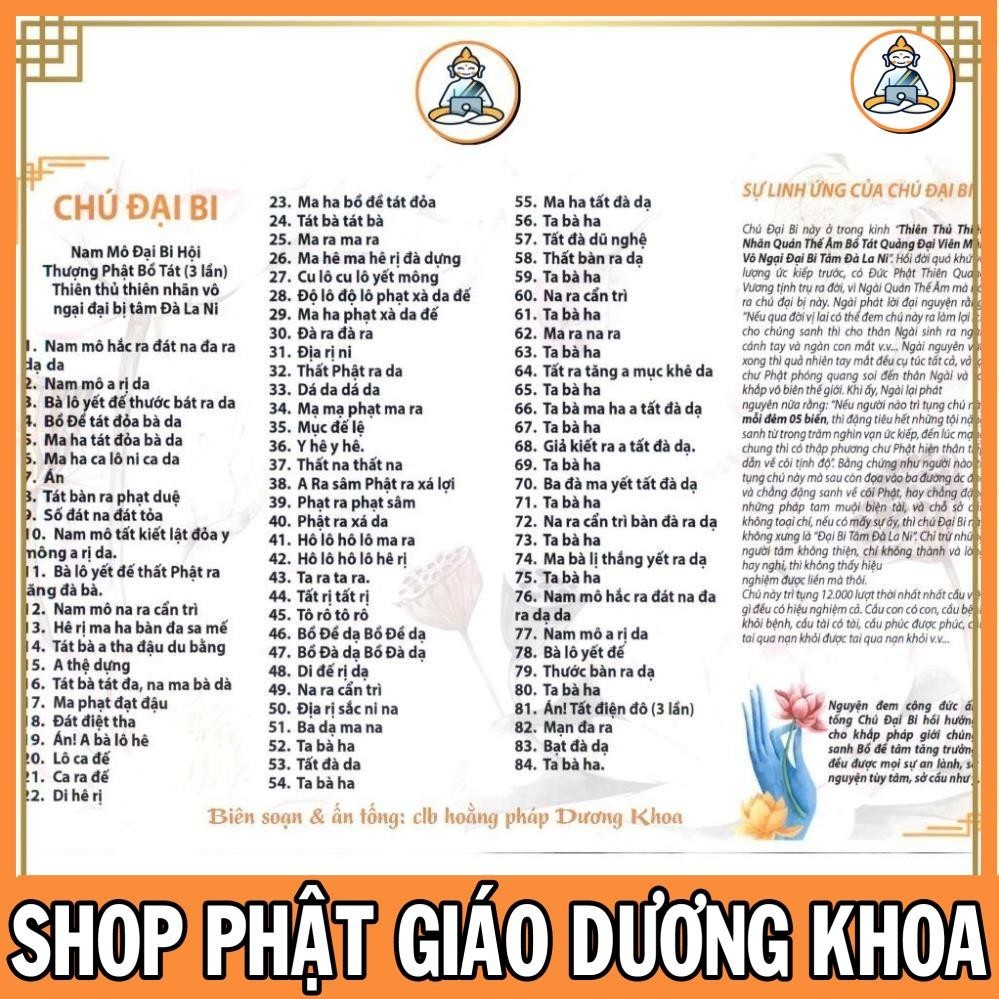 TO24 - Tờ Chú Đại Bi A4, A3 ÉP PLATICS BỀN