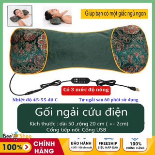 Gối Ngải Cứu Cắm Điện Làm ấm, Gối Massage Cổ Vai GáyThảo Dược Hương Thơm Thảo Mộc