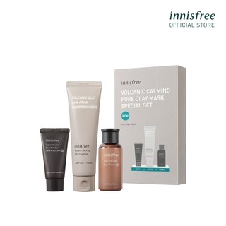 Bộ sản phẩm se khít lỗ chân lông đá tro núi lửa innisfree Volcanic Calming Pore Clay Mask Special Set