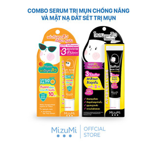  Mizumi Combo Serum Chống nắng & Mặt Nạ Đất Sét Dành Cho Da Mụn  13g x 2  