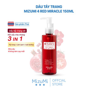 MizuMi Dầu Tẩy Trang 4 Red Miracle Cleansing Oil 150ml 3-in-1, Sạch Sâu , Dưỡng Ẩm Tối Ưu, Tẩy Sạch Mỹ Phẩm Chống Nước