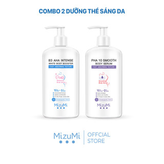 Combo Dưỡng thể Mizumi PHA 10 Smooth 250ml và Dưỡng thể Mizumi B3 AHA Dưỡng Trắng Da Cao Cấp 250g