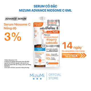 Combo 2 MizuMi Serum Sáng Da Giảm Thâm Nám Advance Niosome C Concentrate Serum 6ml Vitamin C 10X, Niacinamide