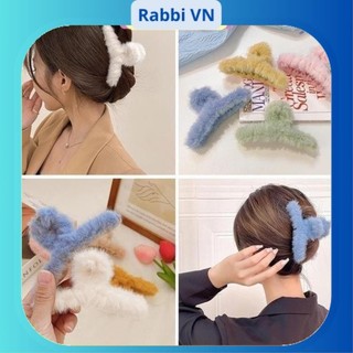 Kẹp tóc phối lông thỏ đáng yêu thời trang dễ thương cho nữ