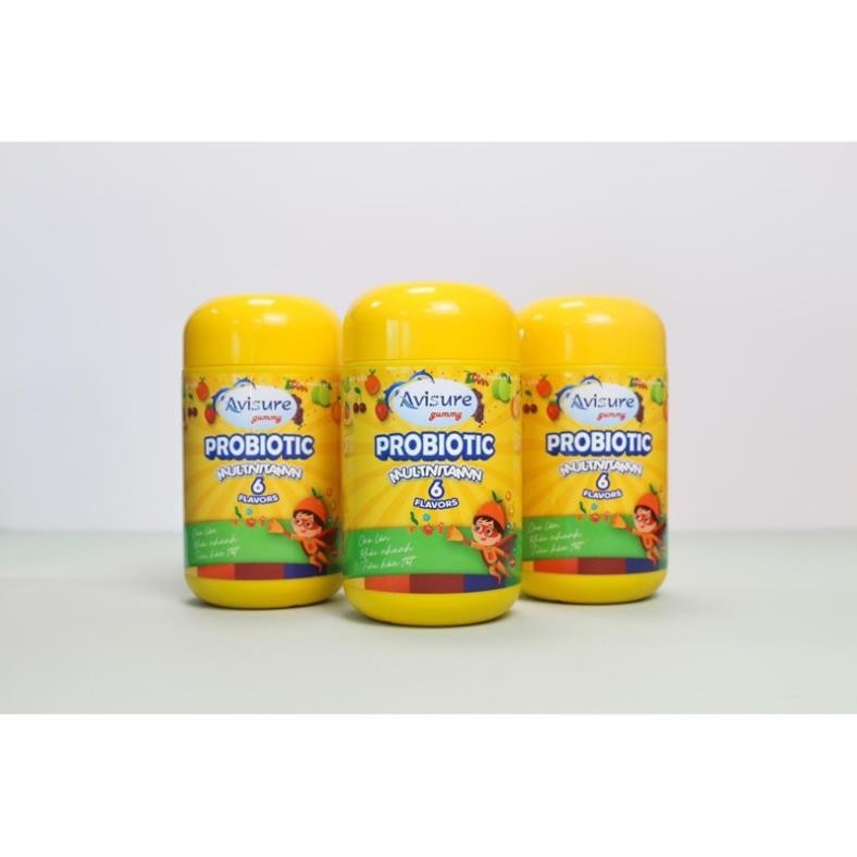 Kẹo dẻo Avisure Gummy Probiotic Multivitamin 6 Flavors bổ sung vitamin và khoáng chất cho bé hộp 125g