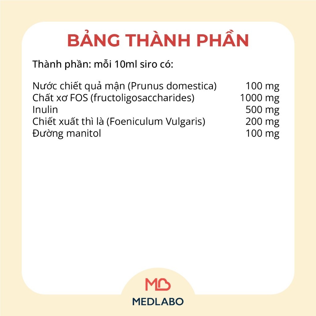 LAXI PLUS LezEnfant - Siro bổ xung chất xơ, hỗ trợ Táo bón cho mẹ và bé - Hộp 1 chai 120ml - Medlabo