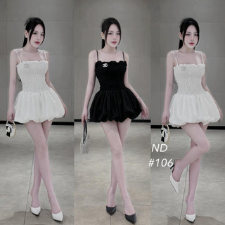 Đầm Xòe Nữ Hai Dây Ống Nhúng Bí Phồng Kèm Tag Siêu Xinh QBN6902 (Hỏa Tốc)