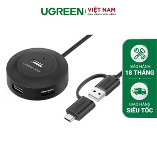 Usb type c sang 4 cổng usb 2.0 hỗ trợ chức năng otg ugreen cr106