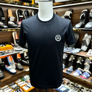 [ Hàng Chuẩn ] Áo phông T-shirt Dolce Gabbana Đen logo DG tròn thêu ngực LA on web