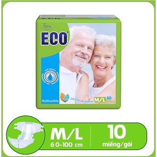 Tã dán người lớn Eco siêu thấm gói 10 miếng vòng bụng 60-100cm