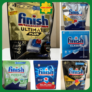 Viên rửa chén bát Finish Ultimate Plus 72 viên /Ultimate 50v chanh/ Quantum 60v chanh/ Eco 40v hữu cơ/ All in 1 94v cha