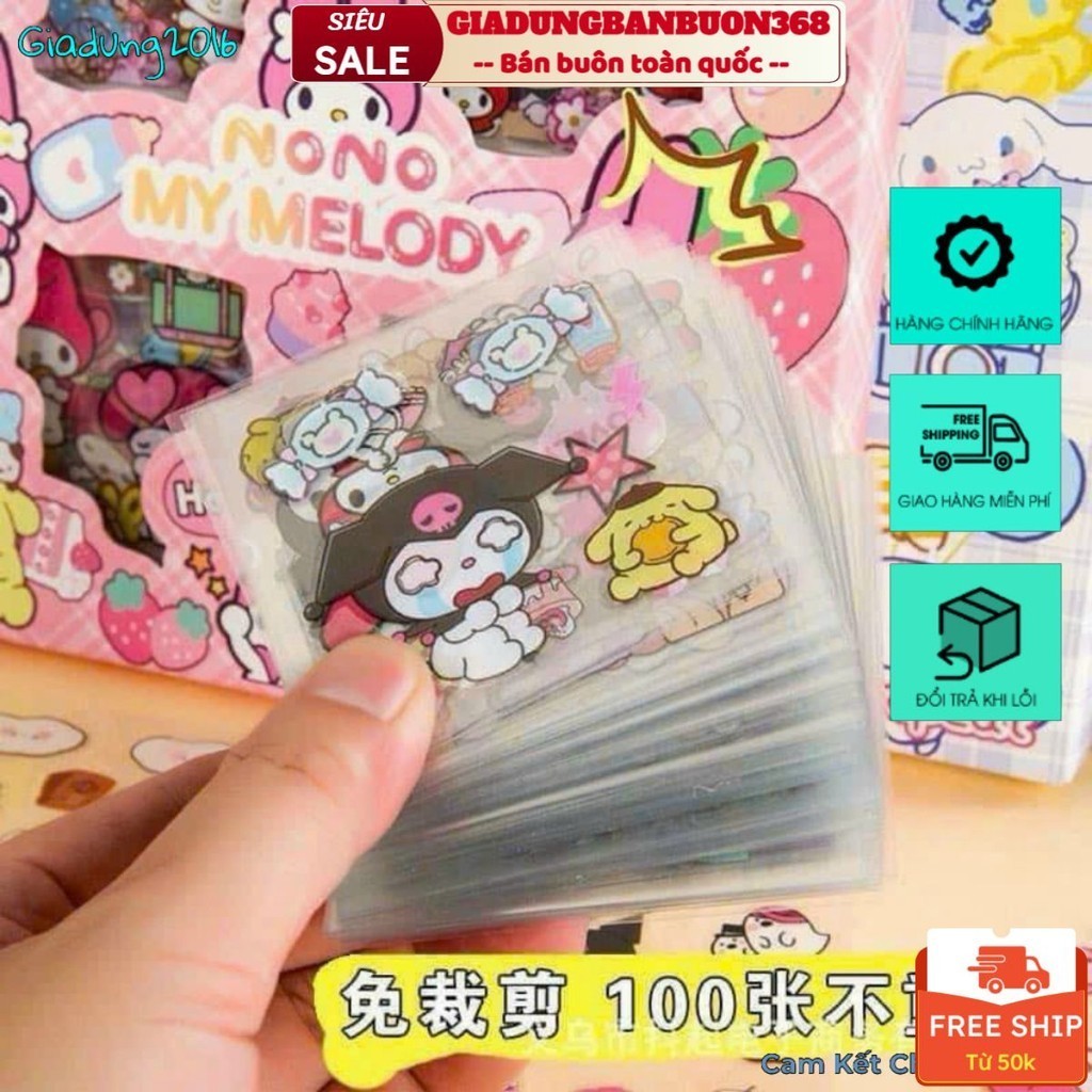 Sticker KUROMI cho bé chơi đây. 1 Hộp Sticker (Tuyển Sỉ) - TT