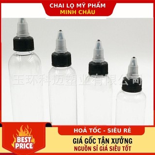 Chai Lọ Chiết Mĩ Phẩm ❣️ Nhựa Pet Nút Nhọn Mực Xăm 20ml - 250ml, Phụ Kiện Du Lịch.