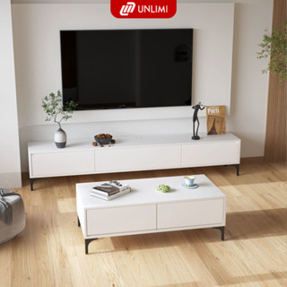 Kệ tivi thông minh 3 cánh mở trắng, thiết kế hiện đại thương hiệu Unlimi - UP323