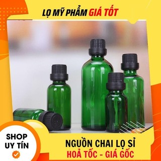 Chai lọ chiết serum ❤ giá tốt ❤ chai lọ đựng tinh dầu xanh lá nắp vặn đen, trắng chiết serum .