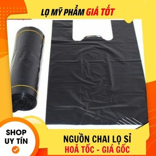 Túi nilong đen hai quai đen, bọc xốp, đóng hàng, đựng rác