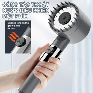 Vòi Hoa Sen Tăng Áp Cao Cấp 3 Trong 1 Có 3 Chế Độ - Vòi Nhà Tắm Công Nghệ Nhật Bản Tặng Kèm Dây