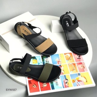  Sandal nữ BITAS size 36-40 - Dép quai hậu học sinh quai trơn basic đơn giản đế bằng siêu nhẹ SYN187 