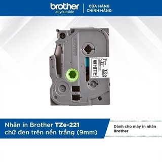 Nhãn in Brother TZe-221 chữ đen trên nền trắng (9mm)