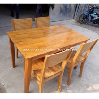 Bàn ăn cherry gỗ tự nhiên - bàn ăn 4 ghế gỗ cao cấp - hàng chính hãng bảo hành 12 tháng - bàn ăn ngọc mai